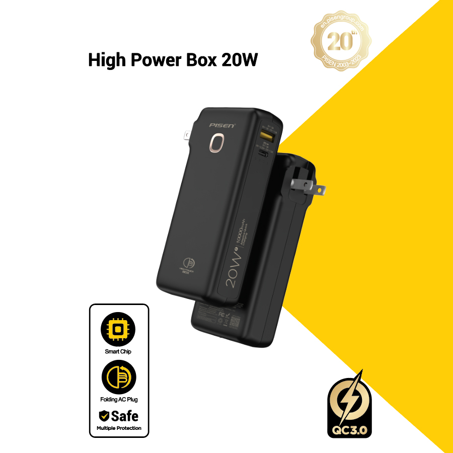 Pin Sạc dự phòng PISEN QUICK - High Power Box 20W 10000mAh -TS-D308(GLB)