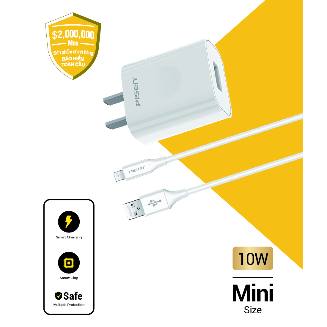 Củ Sạc PISEN - Mr White i Charger 2A AL1000 - TS-C134 (Lightning )