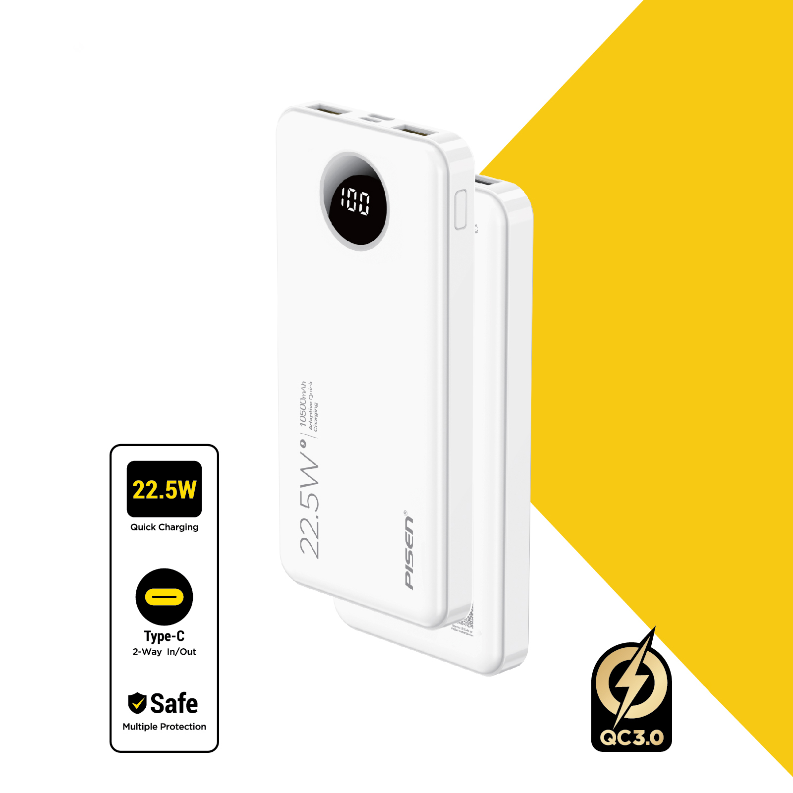 Pin Sạc dự phòng PISEN PRO - POWER Cube 22.5W 10500mAh - TS-D300(GLB)