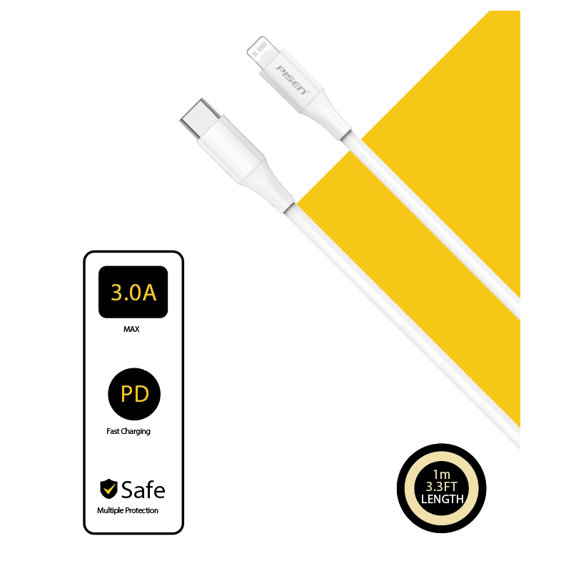 Cáp Sạc PISEN QUICK - Mr White Lightning USB-C - CL-PD-1000 (GLB)