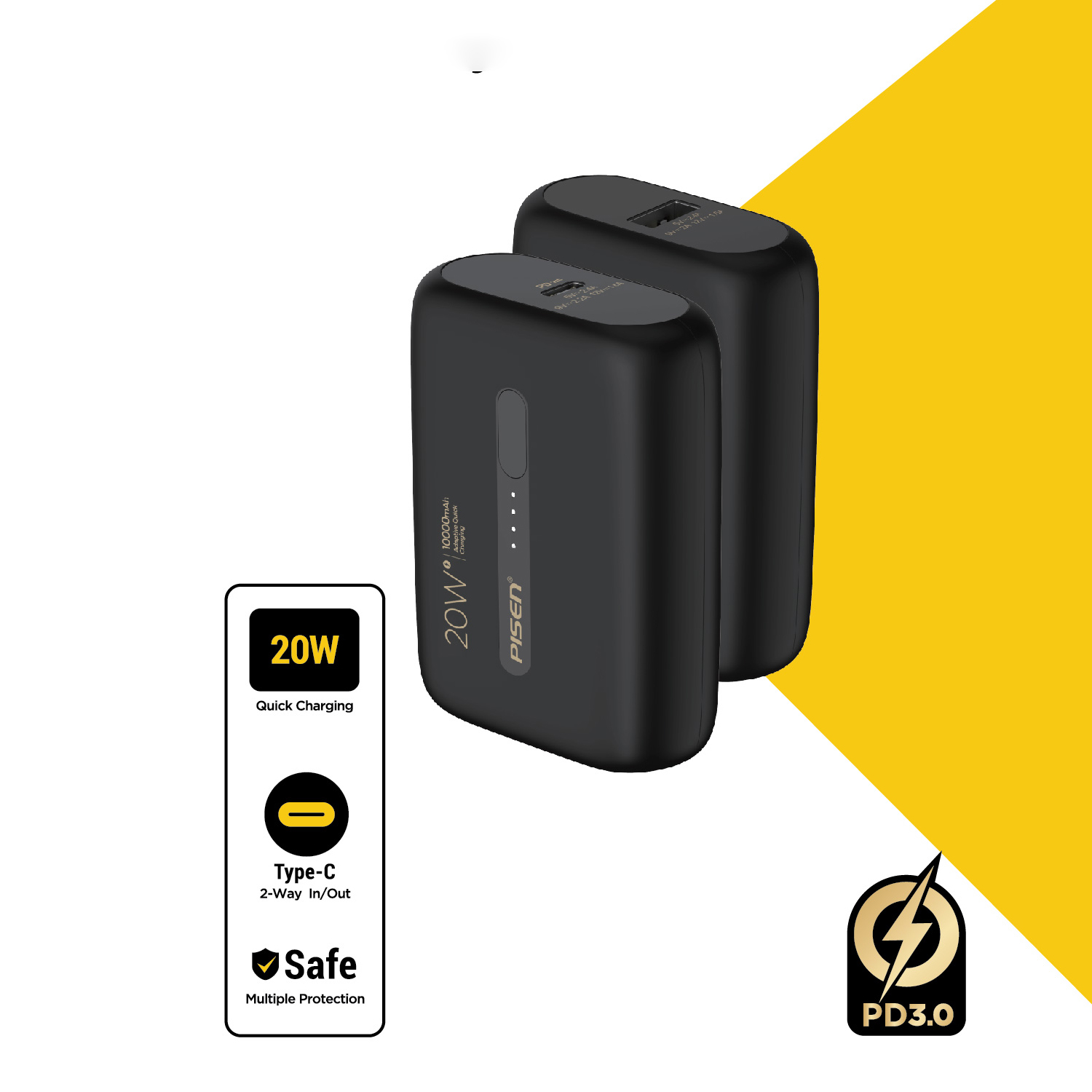 Pin Sạc dự phòng PISEN QUICK - Power Tiny 20W 10000mAh -TS-D304(GLB)