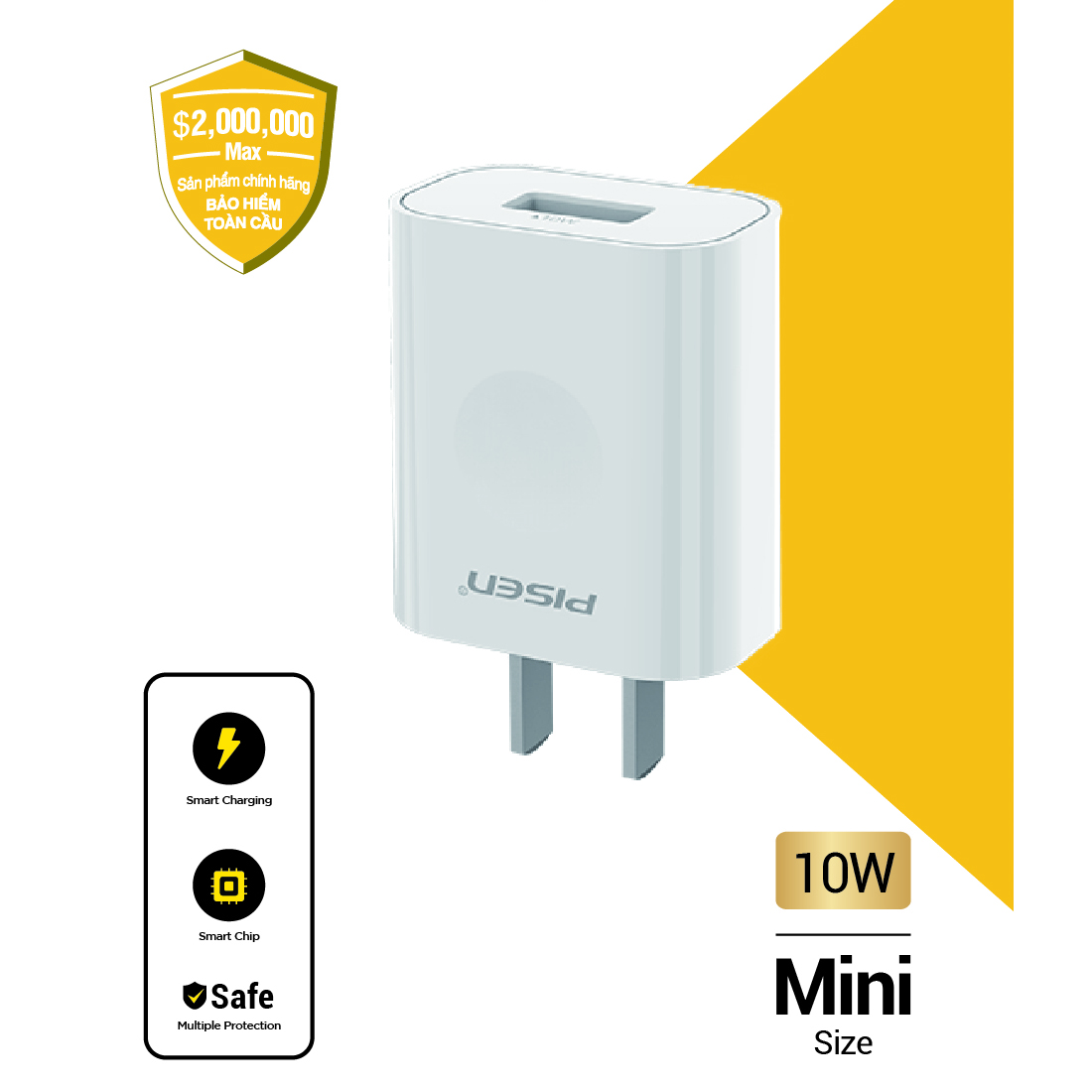 Củ Sạc PISEN - Mr White i Charger 2A -  TS-C134 (GLB)